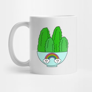 Cute Cactus Design #154: Cacti In Cute Rainbow Bowl Mug